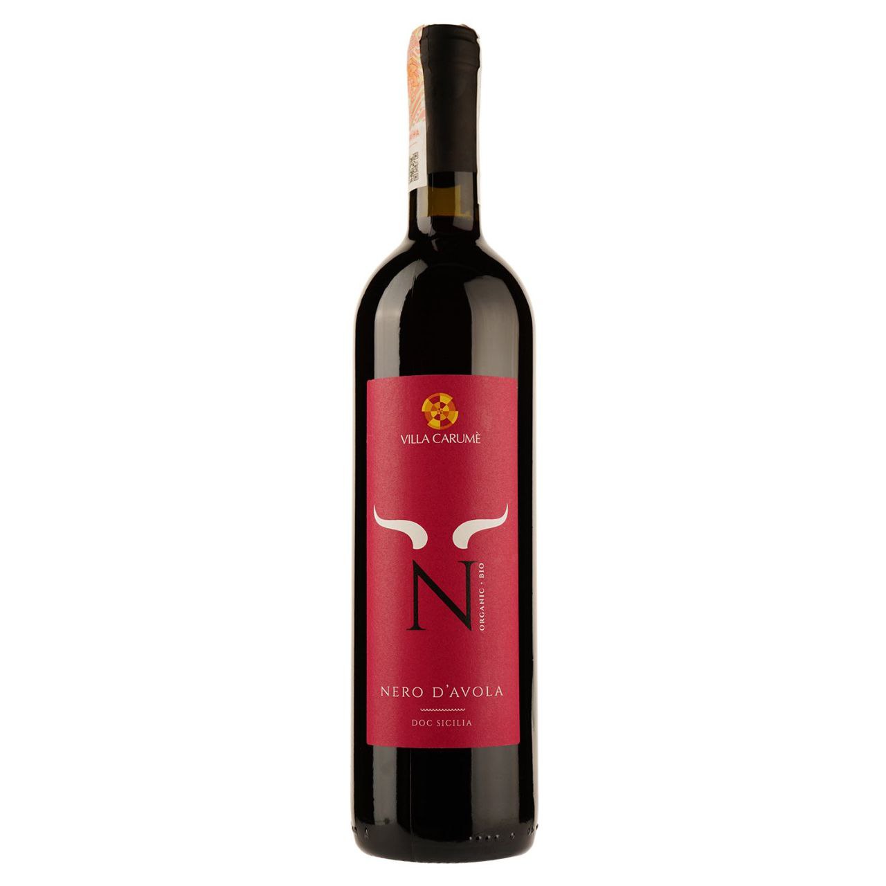 Вино Villa Carume Nero d'Avola Organic сухе червоне 12% 0.75 л